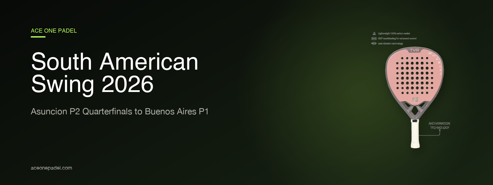 Premier Padel South American swing 2026 Asuncion P2 quarterfinals Buenos Aires P1 hero banner