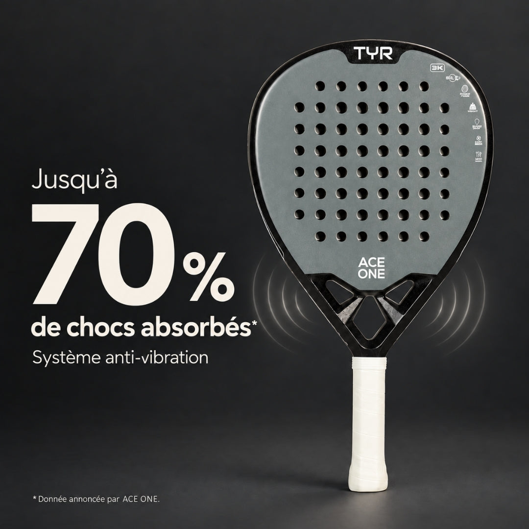 ACE ONE TŸR - Anti-Vibration Padel Racket, Comfort & Control