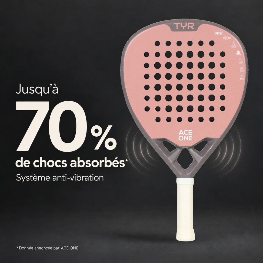 ACE ONE TŸR - Anti-Vibration Padel Racket, Comfort & Control