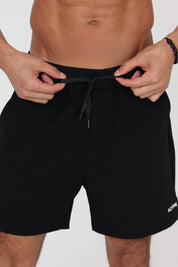 Ace One Black men's active short – stretch activewear top with clean design, perfect for padel tennis and gym