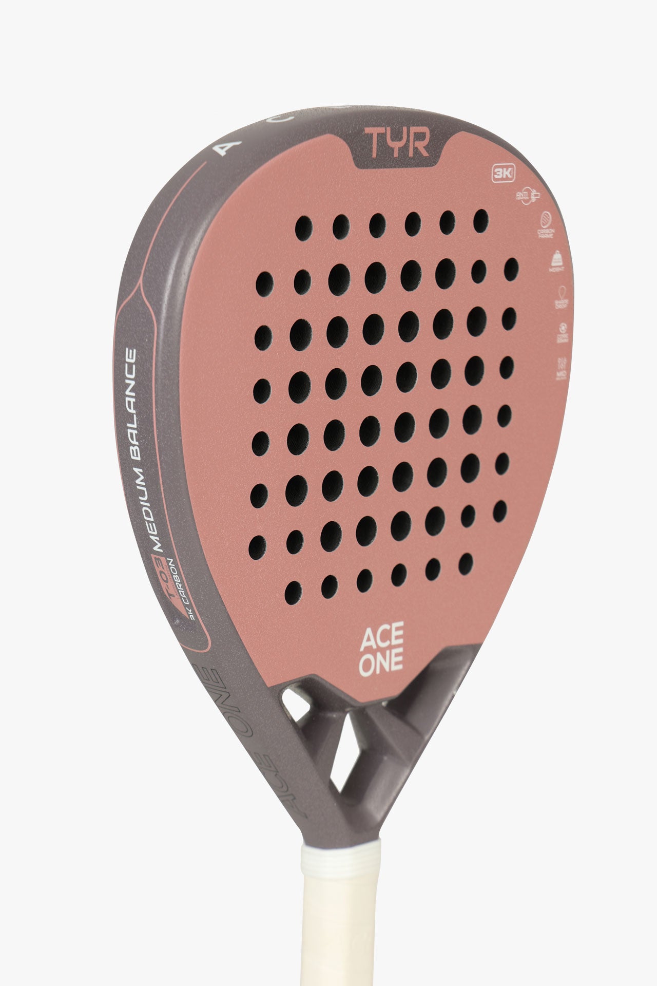 ACE ONE TŸR Pink padel racket 3K carbon sandblasted face