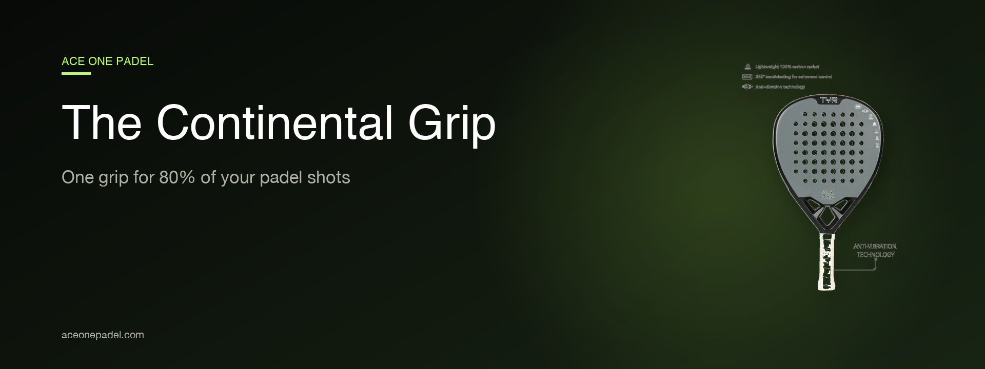 How to hold a padel racket using the continental grip, Ace One Padel guide