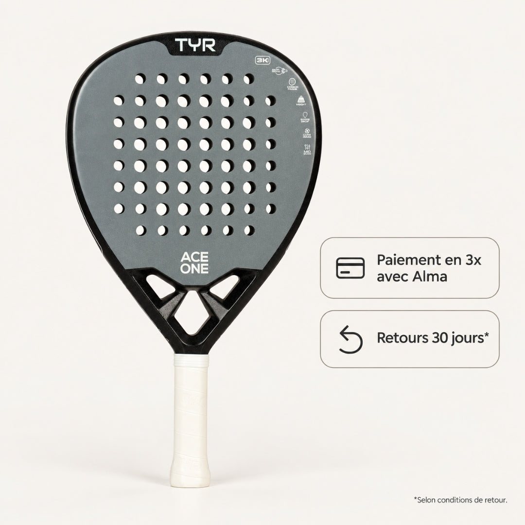 ACE ONE TŸR - Anti-Vibration Padel Racket, Comfort & Control