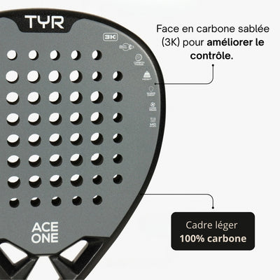 ACE ONE TŸR - Anti-Vibration Padel Racket, Comfort & Control