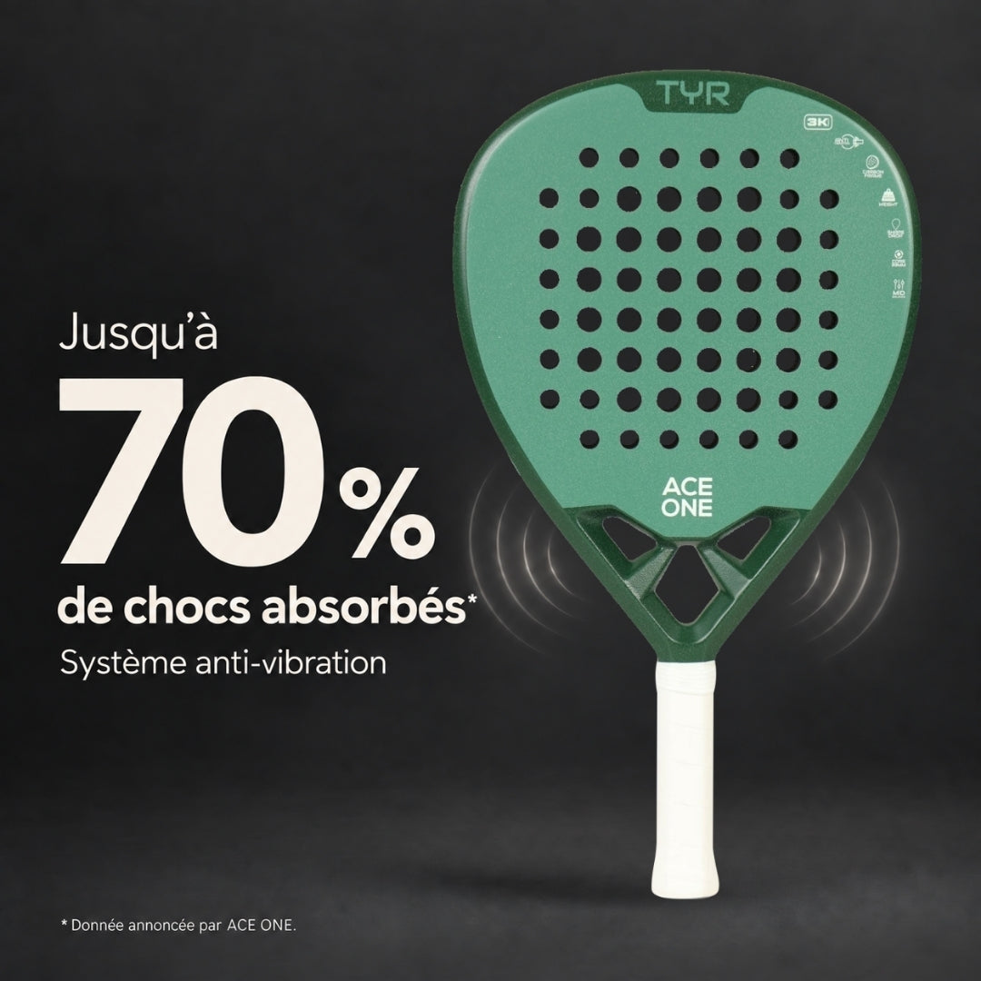 ACE ONE TŸR - Anti-Vibration Padel Racket, Comfort & Control