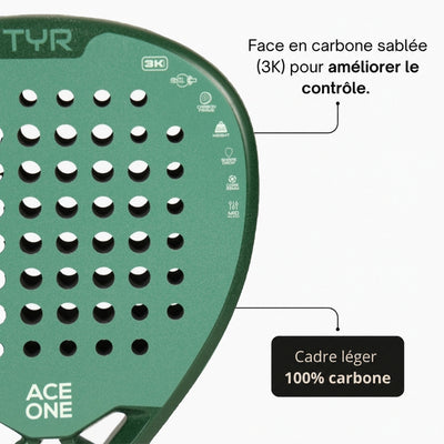 ACE ONE TŸR - Anti-Vibration Padel Racket, Comfort & Control