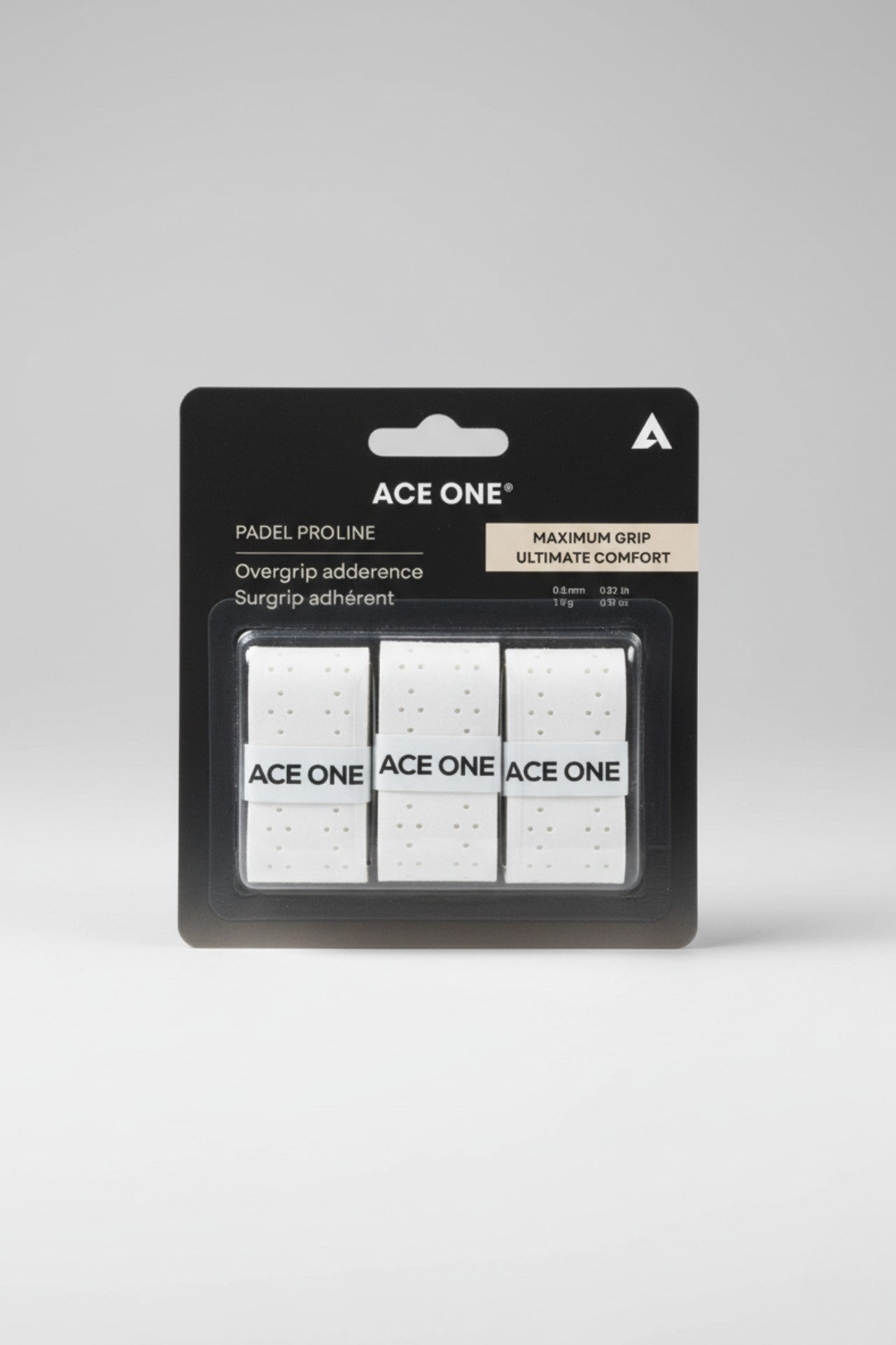ACE ONE Pro-Line perforated padel overgrip pack of 3 black
